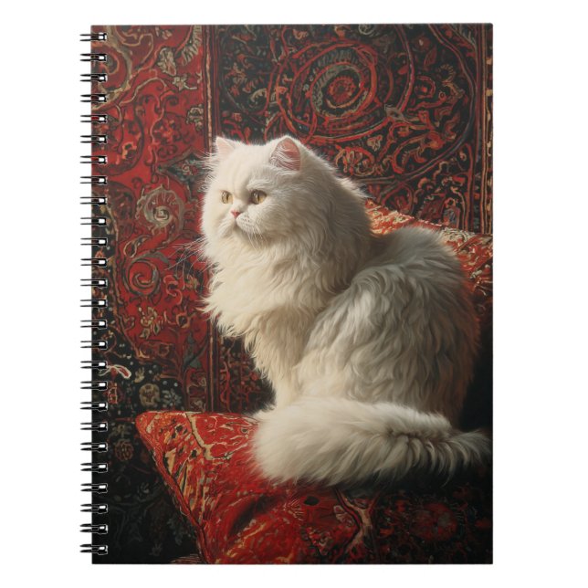 Caderno Espiral Notebook Gato Persa Branco (Frente)