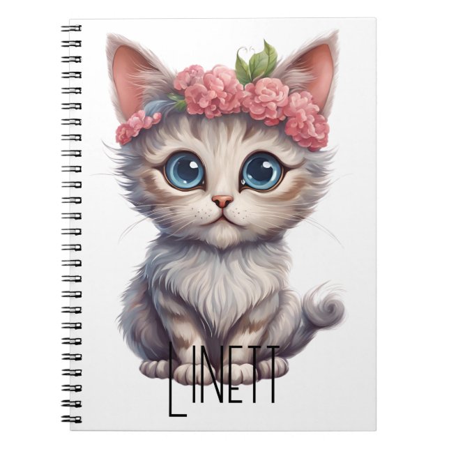 Caderno Espiral Notebook Gato Spiral Personalizado: Gracef (Frente)