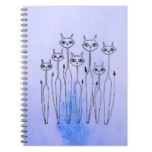 Notebook (gatos desenhados à mão)