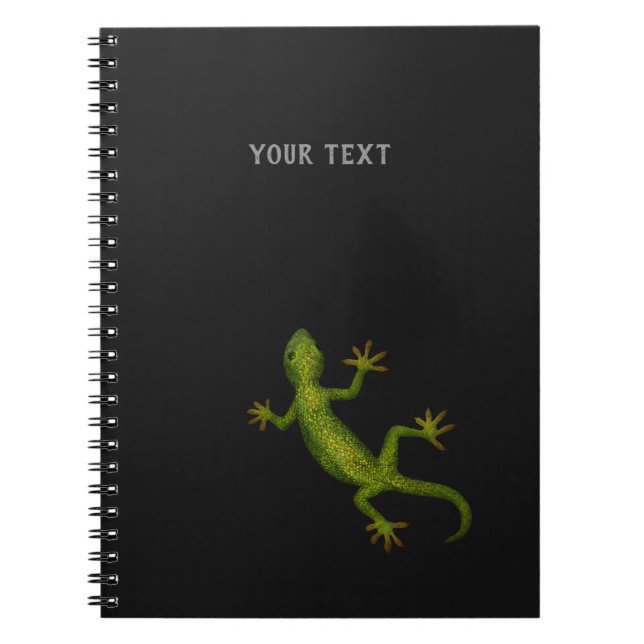 Caderno Espiral Notebook Gecko com (ou sem) seu texto (Frente)