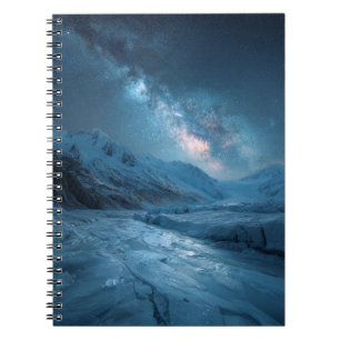 Caderno Espiral Notebook Gelado Azul Galáxico Congelado
