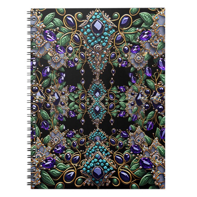 Caderno Espiral Notebook Gemstone Floral (Frente)