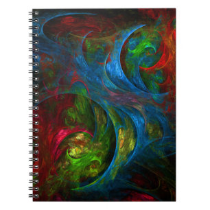 Caderno Espiral Notebook Genesis Blue Abstrato Art