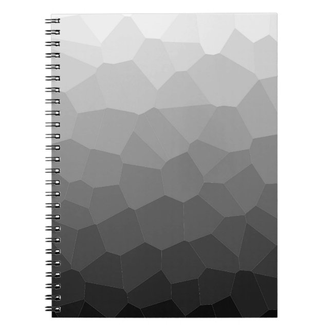 Caderno Espiral Notebook Geométrico Preto e Branco (Frente)