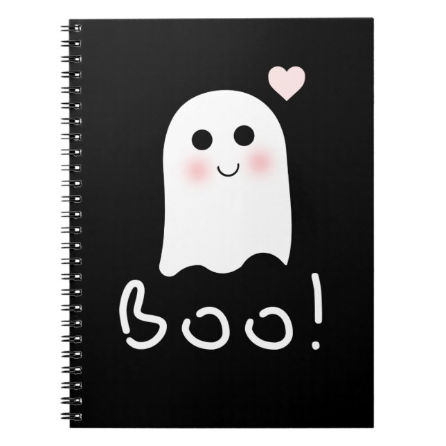 Caderno Espiral Notebook Ghost Boo Feliz de Halloween (Frente)