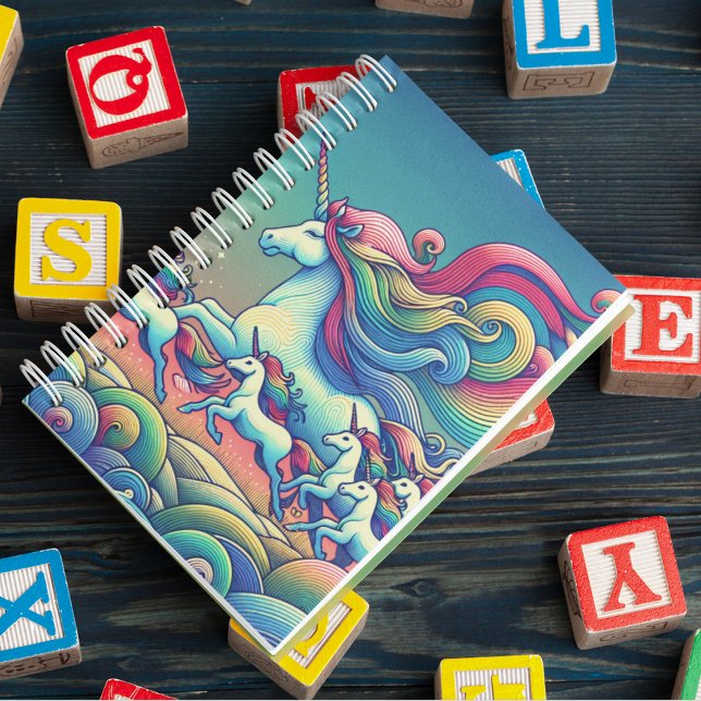 Caderno Espiral Notebook Giant Rainbow Unicorn Fantasy (Criador carregado)