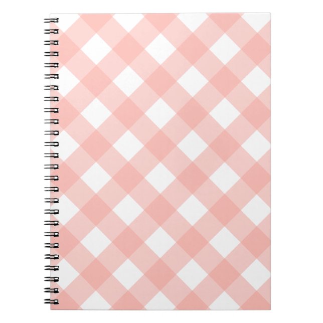 Caderno Espiral Notebook Gingham Rosa Suave (Frente)