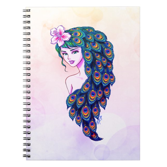 Caderno Espiral Notebook Glamorous Peacock Art Dreamy (Frente)