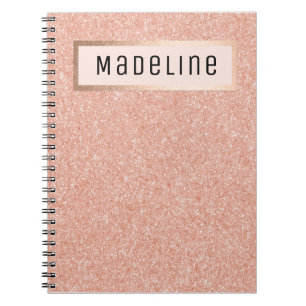 Caderno Espiral Notebook Glitter Dourado Moderno Glitter Sparkles 