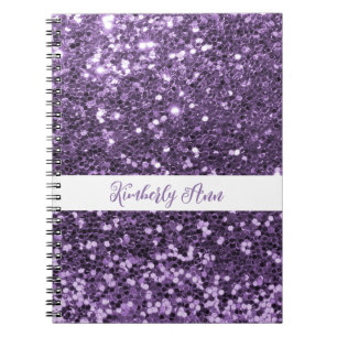 Caderno Espiral Notebook Glitter Roxo Personalizado