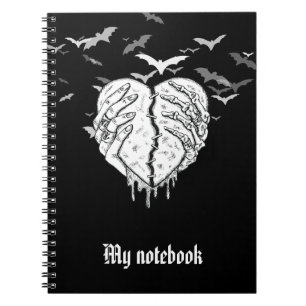 Caderno Espiral Notebook gótico para estética escura e ideias prof