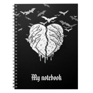 Caderno Espiral Notebook gótico para estética escura e ideias prof