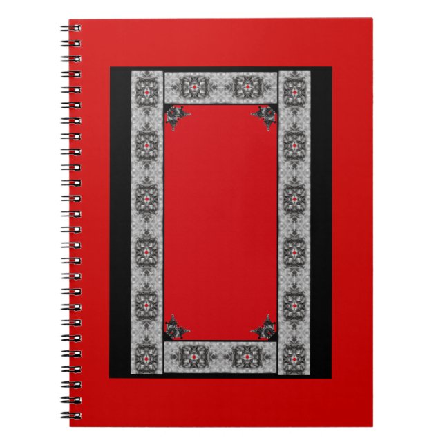 Caderno Espiral Notebook Gótico Vermelho e Negro (Frente)