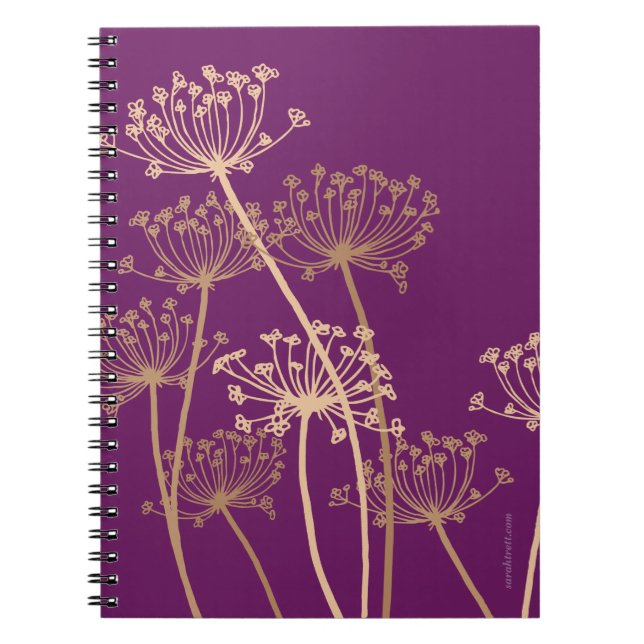 Caderno Espiral Notebook gráfico de arte roxa-do-roxo (Frente)