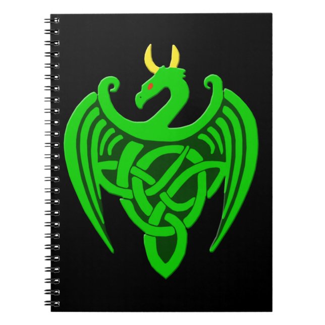 Caderno Espiral Notebook Green Celtic Dragon (Frente)