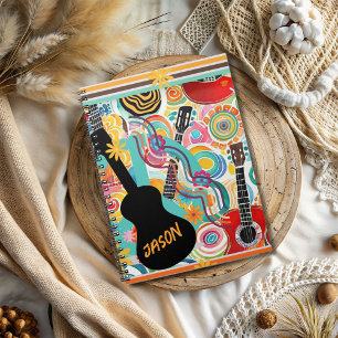 Caderno Espiral Notebook Groovy Colorful Guitars Spiral Foto