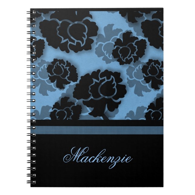 Caderno Espiral Notebook Grungy Floral Decadence, azul (Frente)