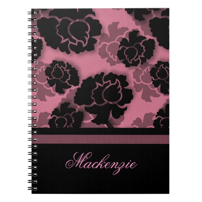 Caderno Espiral Notebook Grungy Floral Decadence, Rosa (Frente)