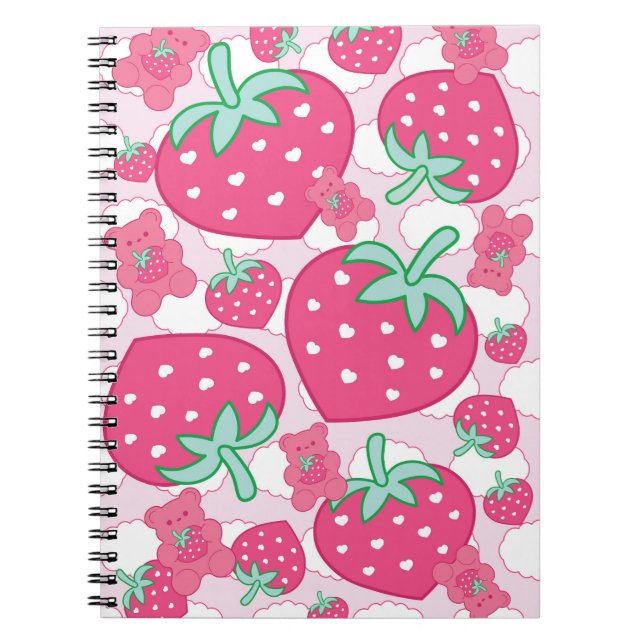 Caderno Espiral Notebook Gummi Sweet Strawberry Heart (Frente)