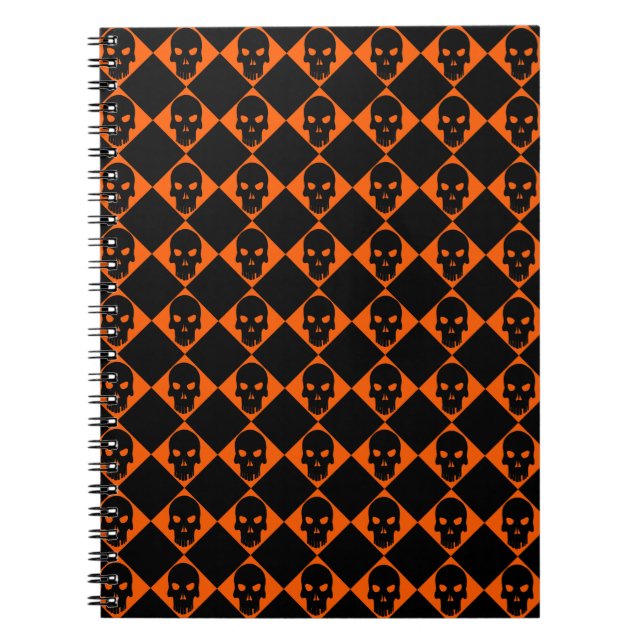 Caderno Espiral Notebook Halloween Black Skull (Frente)