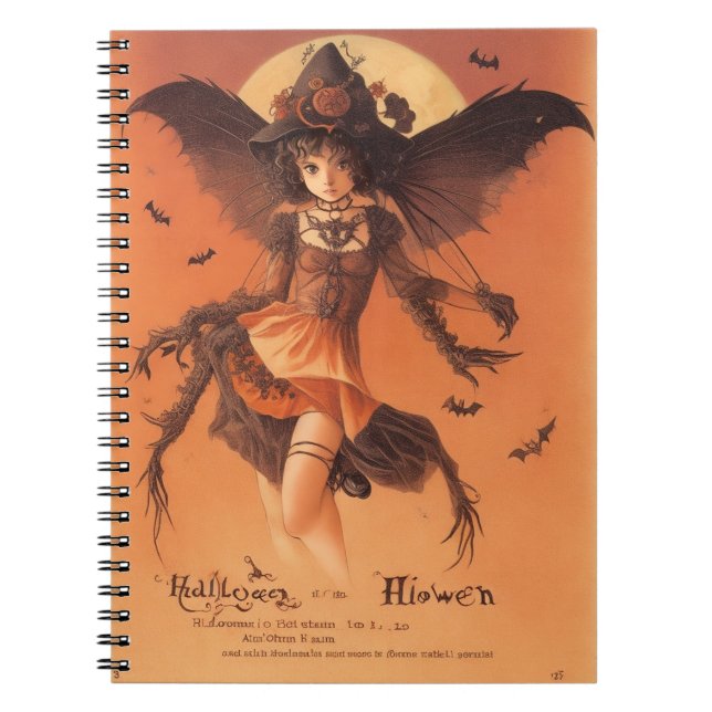 Caderno Espiral Notebook Halloween Magic Samhain Inspirado (Frente)