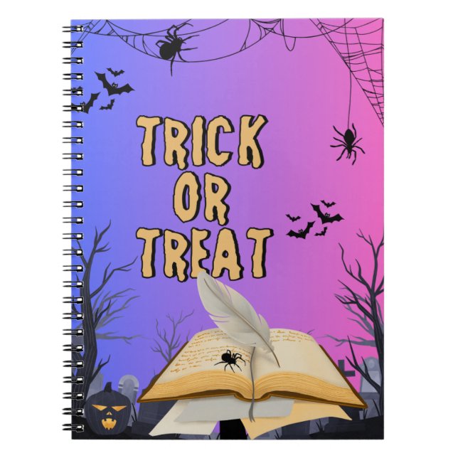 Caderno Espiral Notebook Halloween Spiral - Escrevendo de Diário a (Frente)