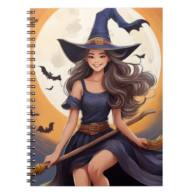 Caderno Espiral Notebook Halloween Witch 6,5 x 8,75 pol (Frente)