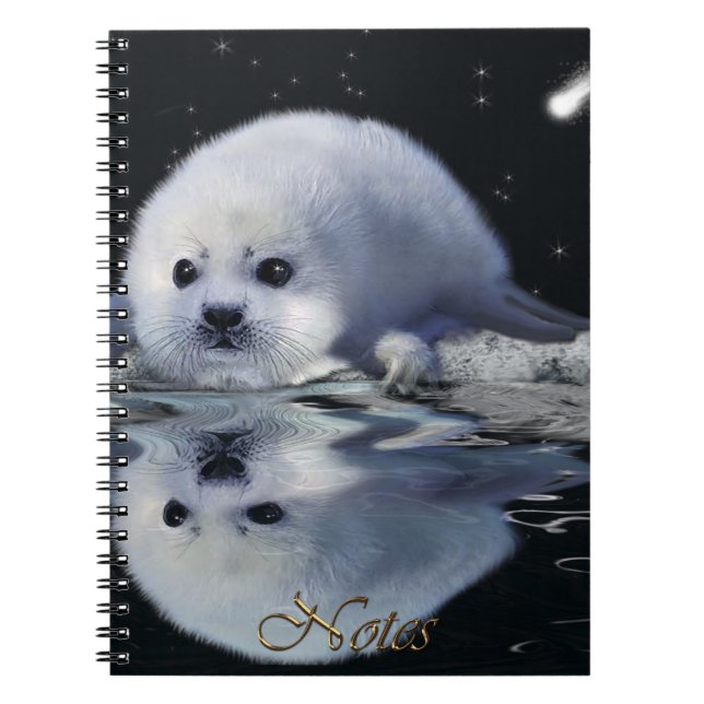 Caderno Espiral Notebook Harpfoca, Aurora & Ice Floe Wildlife (Frente)