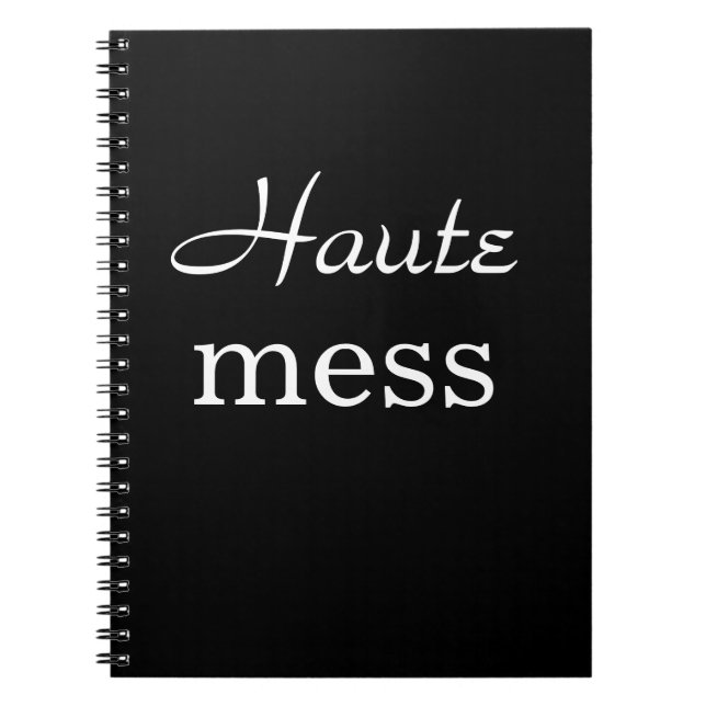 Caderno Espiral Notebook Haute Mess preto (Frente)