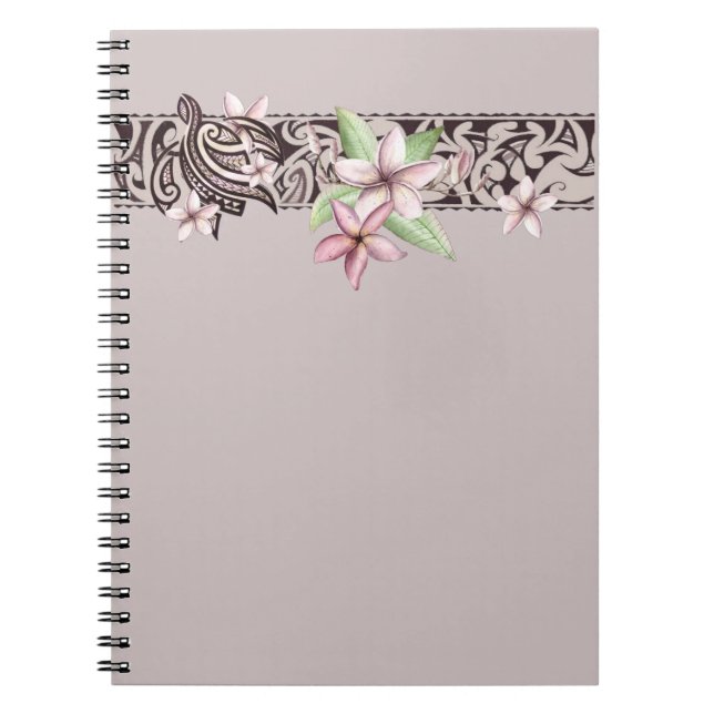 Caderno Espiral Notebook Hawaiian Honu and Plumeria (Frente)