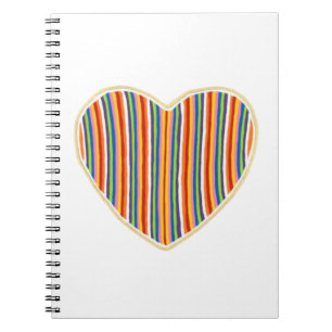 Caderno Espiral Notebook Heart Stripes