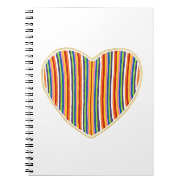 Caderno Espiral Notebook Heart Stripes (Frente)