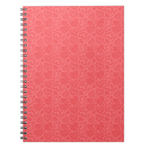 Caderno Espiral Notebook Hearts - Vermelho
