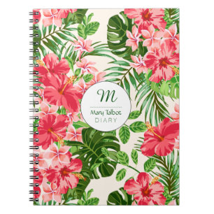 Caderno Espiral Notebook Hibiscus Flower Monograma S
