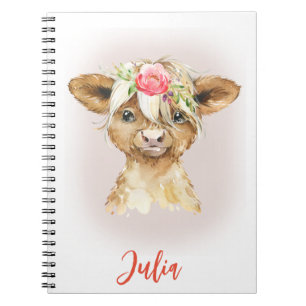 Caderno Espiral Notebook Highland Cow