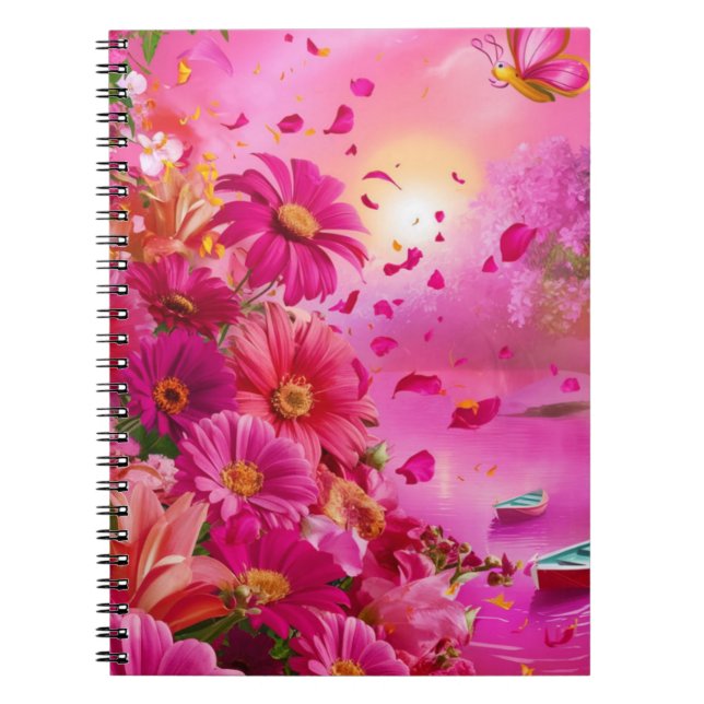 Caderno Espiral Notebook Hilroy 80 Page | Notebook rosa (Frente)