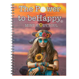 CADERNO ESPIRAL NOTEBOOK HIPPIE-THEMED