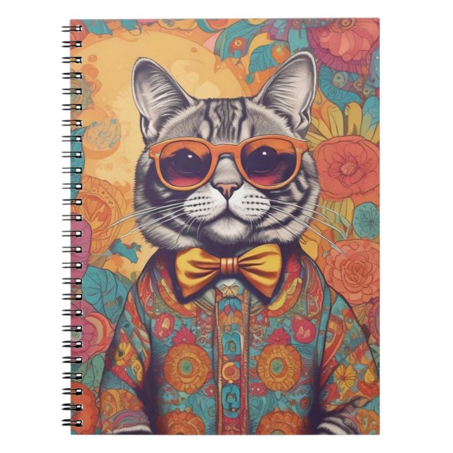 Caderno Espiral Notebook Hipster Cat Spiral (Frente)