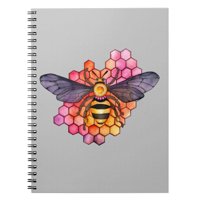 Caderno Espiral Notebook Honeycomb Bee (Frente)