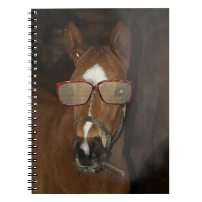 Caderno Espiral Notebook Horrível Fumante De Cavalo Humoroso Cigar (Frente)