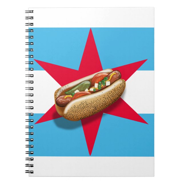 Caderno Espiral Notebook HotDog de Chicago (Frente)