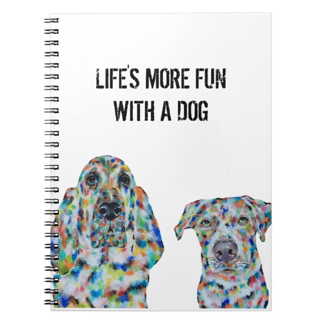 Caderno Espiral Notebook Hound Dog e Labrador de 6,5" x 8,75" (Frente)