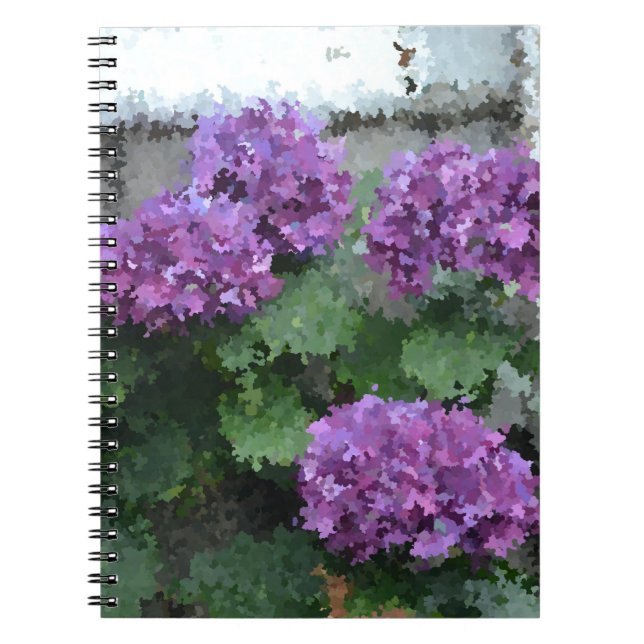 Caderno Espiral Notebook Hydrangea impressionista (Frente)