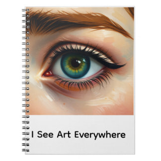 Caderno Espiral Notebook I see Art artistic eye gift
