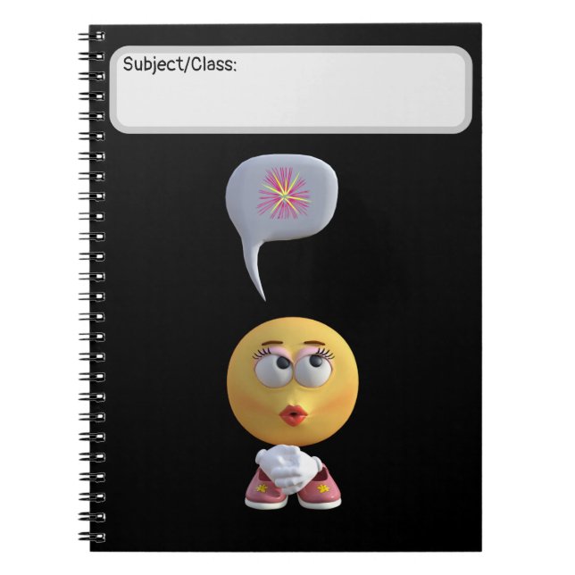 Caderno Espiral Notebook "Idea Emoji" (preto) (Frente)