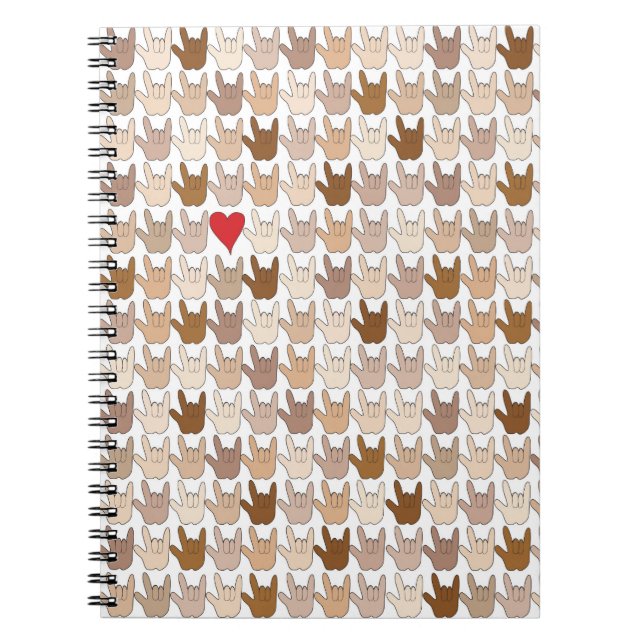 Caderno Espiral Notebook ILY Mãos (Frente)