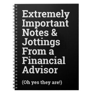 Caderno Espiral Notebook importante para finanças divertidas