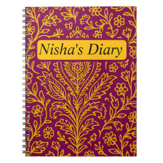 Caderno Espiral Notebook Impressão Floral de Paisley Cute Personal