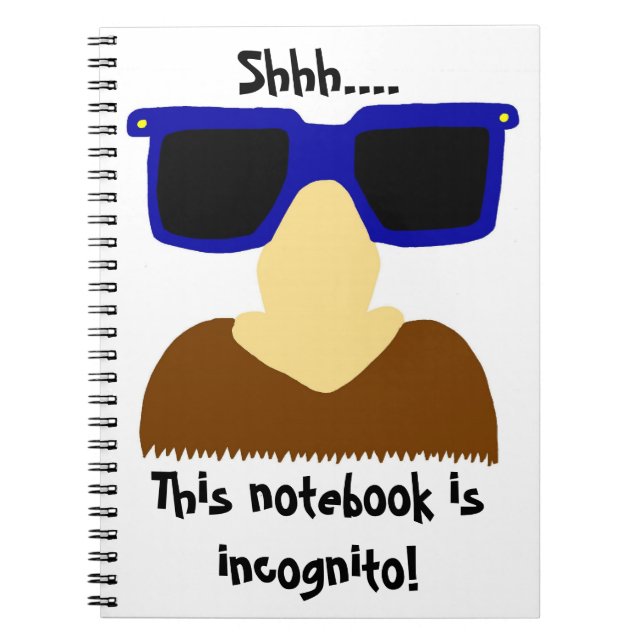 Caderno Espiral Notebook Incognito Mustache & Glass (Frente)