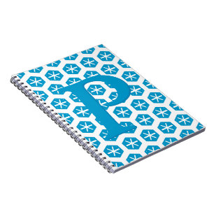 Caderno Espiral Notebook - Inicial com padrão Snowflake